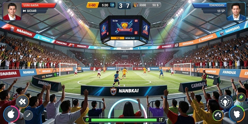 Lingkungan permainan yang beragam dan penuh warna.